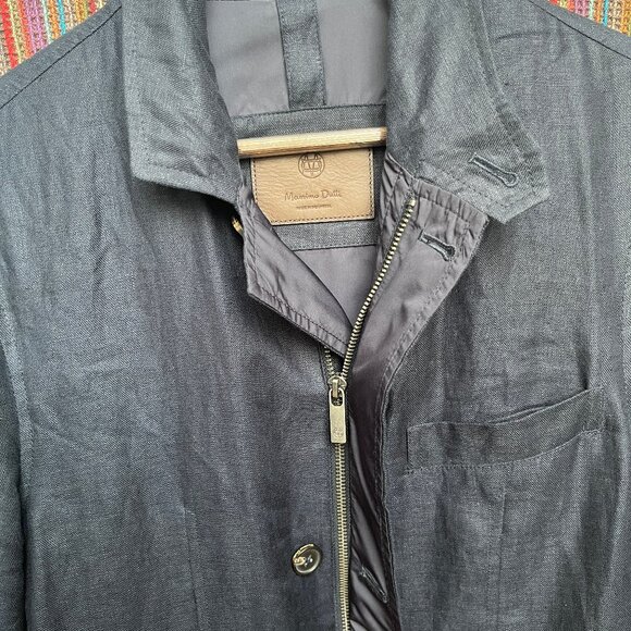 Massimo Dutti Linen Zip Flap Blazer - NEW - Picture 7 of 12